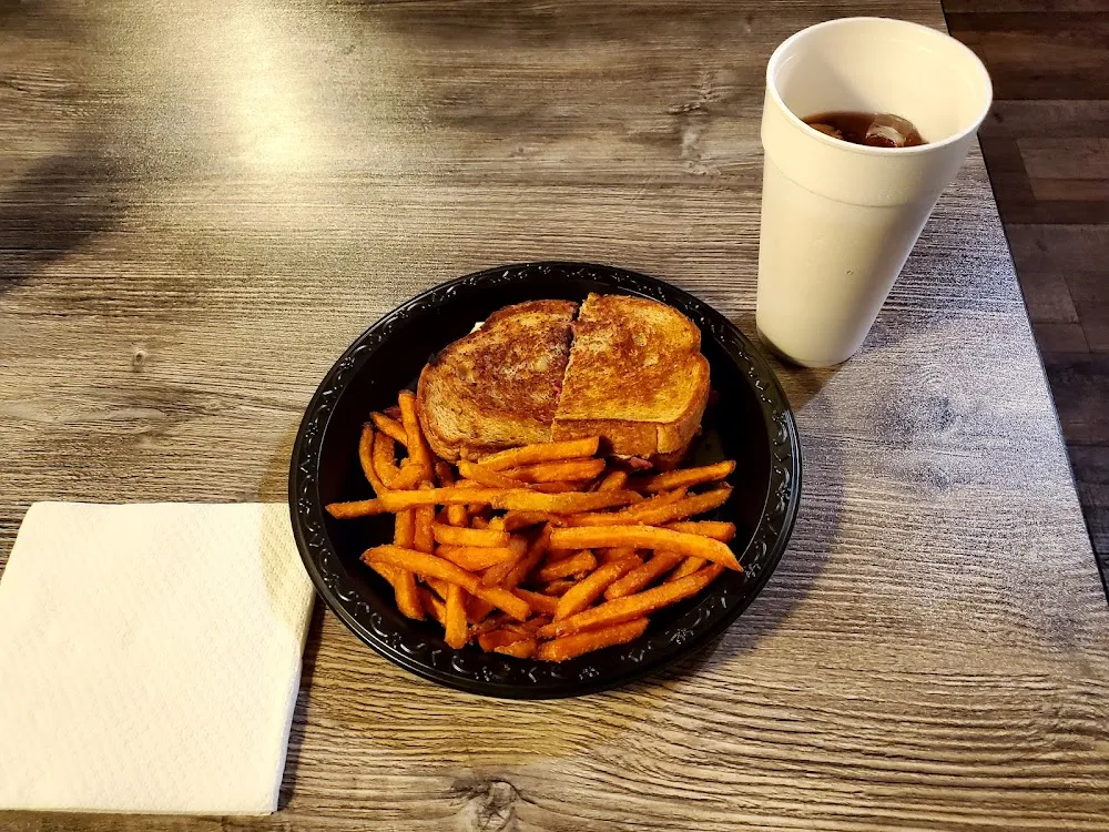 Reuben Sandwich and Sweet Potato Fries